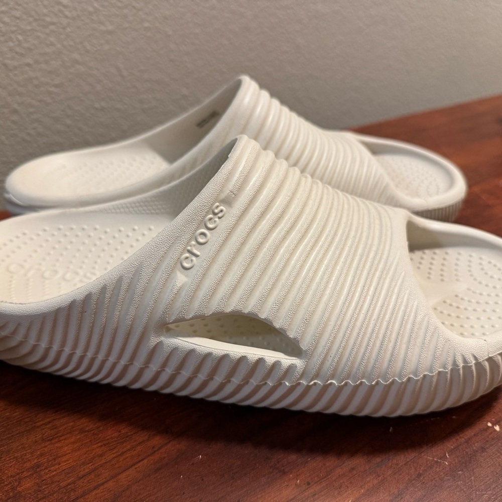 Crocs White Slide Sandals